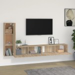 vidaXL Set dulap TV, 3 piese, stejar sonoma, lemn prelucrat vidaXL Set dulap TV, 3 piese, stejar sonoma, lemn prelucrat