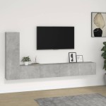 vidaXL Set dulapuri TV, 3 piese, gri beton, lemn prelucrat vidaXL Set dulapuri TV, 3 piese, gri beton, lemn prelucrat