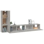 vidaXL Set dulapuri TV, 3 piese, gri beton, lemn prelucrat vidaXL Set dulapuri TV, 3 piese, gri beton, lemn prelucrat