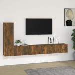 vidaXL Set dulapuri TV, 3 piese, stejar fumuriu, lemn prelucrat vidaXL Set dulapuri TV, 3 piese, stejar fumuriu, lemn prelucrat