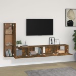vidaXL Set dulapuri TV, 3 piese, stejar fumuriu, lemn prelucrat vidaXL Set dulapuri TV, 3 piese, stejar fumuriu, lemn prelucrat