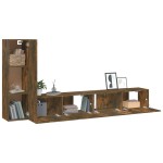 vidaXL Set dulapuri TV, 3 piese, stejar fumuriu, lemn prelucrat vidaXL Set dulapuri TV, 3 piese, stejar fumuriu, lemn prelucrat