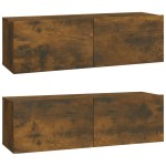 vidaXL Set dulapuri TV, 3 piese, stejar fumuriu, lemn prelucrat vidaXL Set dulapuri TV, 3 piese, stejar fumuriu, lemn prelucrat