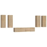 vidaXL Set dulap TV, 6 piese, stejar sonoma, lemn prelucrat vidaXL Set dulap TV, 6 piese, stejar sonoma, lemn prelucrat
