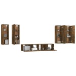 vidaXL Set dulapuri TV, 6 piese, stejar fumuriu, lemn prelucrat