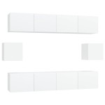 vidaXL Set dulap TV, 6 piese, alb, lemn prelucrat vidaXL Set dulap TV, 6 piese, alb, lemn prelucrat