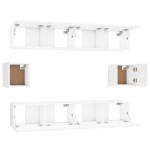 vidaXL Set dulap TV, 6 piese, alb, lemn prelucrat vidaXL Set dulap TV, 6 piese, alb, lemn prelucrat