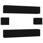 vidaXL Set dulap TV, 6 piese, negru, lemn prelucrat vidaXL Set dulap TV, 6 piese, negru, lemn prelucrat
