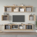 vidaXL Set dulap TV, 6 piese, stejar sonoma, lemn prelucrat vidaXL Set dulap TV, 6 piese, stejar sonoma, lemn prelucrat