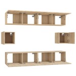 vidaXL Set dulap TV, 6 piese, stejar sonoma, lemn prelucrat vidaXL Set dulap TV, 6 piese, stejar sonoma, lemn prelucrat