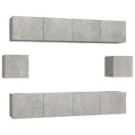 vidaXL Set dulap TV, 6 piese, gri beton, lemn prelucrat vidaXL Set dulap TV, 6 piese, gri beton, lemn prelucrat