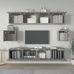vidaXL Set dulap TV, 6 piese, gri beton, lemn prelucrat vidaXL Set dulap TV, 6 piese, gri beton, lemn prelucrat