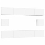 vidaXL Set dulap TV, 6 piese, alb, lemn prelucrat vidaXL Set dulap TV, 6 piese, alb, lemn prelucrat