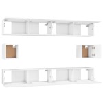 vidaXL Set dulap TV, 6 piese, alb, lemn prelucrat vidaXL Set dulap TV, 6 piese, alb, lemn prelucrat