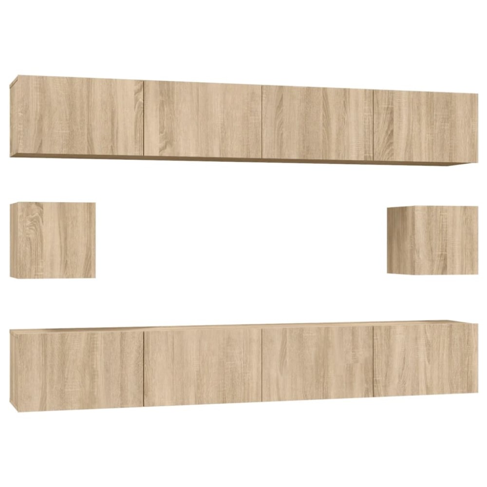 vidaXL Set dulap TV, 6 piese, stejar sonoma, lemn prelucrat