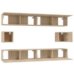 vidaXL Set dulap TV, 6 piese, stejar sonoma, lemn prelucrat vidaXL Set dulap TV, 6 piese, stejar sonoma, lemn prelucrat