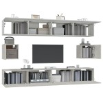 vidaXL Set dulap TV, 6 piese, gri beton, lemn prelucrat vidaXL Set dulap TV, 6 piese, gri beton, lemn prelucrat