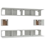 vidaXL Set dulap TV, 6 piese, gri beton, lemn prelucrat vidaXL Set dulap TV, 6 piese, gri beton, lemn prelucrat