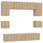 vidaXL Set dulap TV, 8 piese, stejar sonoma, lemn prelucrat vidaXL Set dulap TV, 8 piese, stejar sonoma, lemn prelucrat