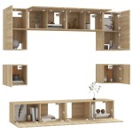 vidaXL Set dulap TV, 8 piese, stejar sonoma, lemn prelucrat vidaXL Set dulap TV, 8 piese, stejar sonoma, lemn prelucrat