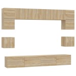vidaXL Set dulap TV, 8 piese, stejar sonoma, lemn prelucrat vidaXL Set dulap TV, 8 piese, stejar sonoma, lemn prelucrat