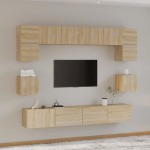vidaXL Set dulap TV, 8 piese, stejar sonoma, lemn prelucrat vidaXL Set dulap TV, 8 piese, stejar sonoma, lemn prelucrat