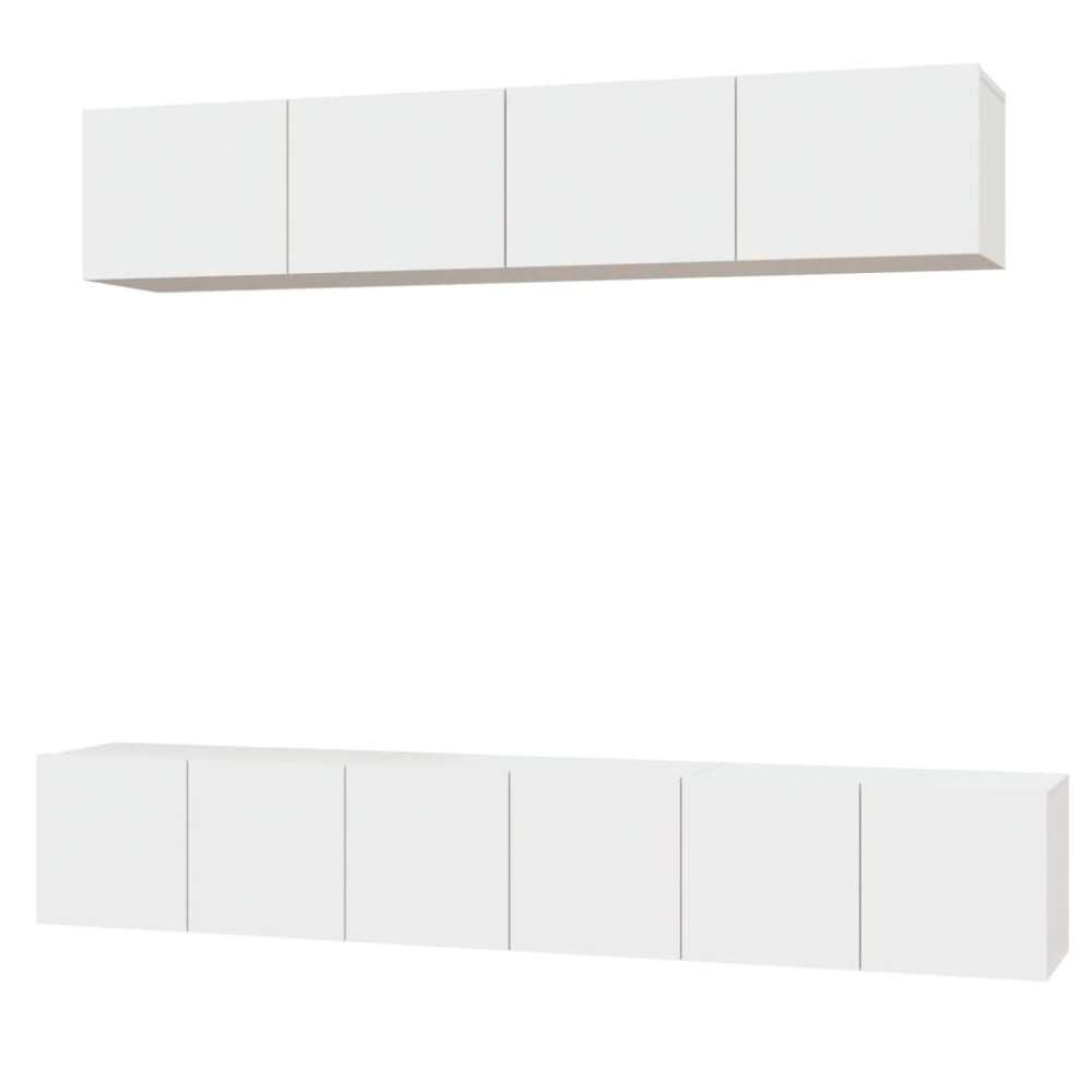 vidaXL Set dulap TV, 5 piese, alb, lemn prelucrat