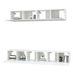 vidaXL Set dulap TV, 5 piese, alb, lemn prelucrat vidaXL Set dulap TV, 5 piese, alb, lemn prelucrat
