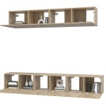 vidaXL Set dulap TV, 5 piese, stejar sonoma, lemn prelucrat vidaXL Set dulap TV, 5 piese, stejar sonoma, lemn prelucrat