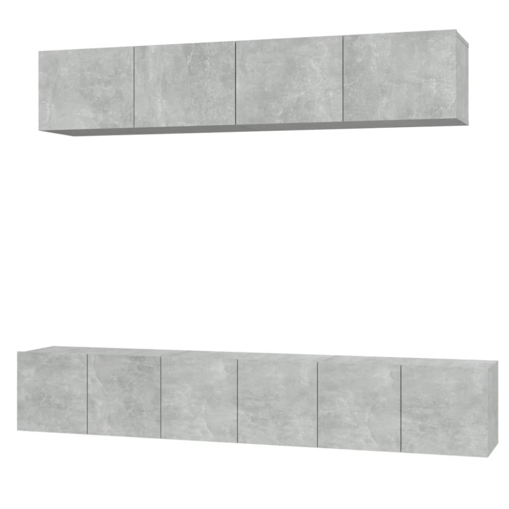 vidaXL Set dulap TV, 5 piese, gri beton, lemn prelucrat