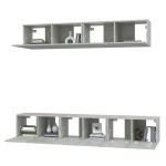 vidaXL Set dulap TV, 5 piese, gri beton, lemn prelucrat vidaXL Set dulap TV, 5 piese, gri beton, lemn prelucrat