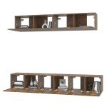 vidaXL Set dulapuri TV, 5 piese, stejar fumuriu, lemn prelucrat vidaXL Set dulapuri TV, 5 piese, stejar fumuriu, lemn prelucrat