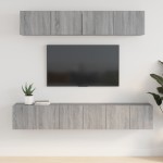 vidaXL Set dulapuri TV, 5 piese, gri sonoma, lemn prelucrat vidaXL Set dulapuri TV, 5 piese, gri sonoma, lemn prelucrat