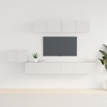 vidaXL Set dulap TV, 5 piese, alb, lemn prelucrat vidaXL Set dulap TV, 5 piese, alb, lemn prelucrat