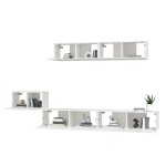 vidaXL Set dulap TV, 5 piese, alb, lemn prelucrat vidaXL Set dulap TV, 5 piese, alb, lemn prelucrat