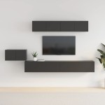 vidaXL Set dulap TV,5 piese, negru, lemn prelucrat vidaXL Set dulap TV,5 piese, negru, lemn prelucrat