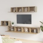 vidaXL Set dulap TV, 5 piese, stejar sonoma, lemn prelucrat vidaXL Set dulap TV, 5 piese, stejar sonoma, lemn prelucrat