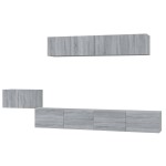 vidaXL Set dulapuri TV, 5 piese, gri sonoma, lemn prelucrat vidaXL Set dulapuri TV, 5 piese, gri sonoma, lemn prelucrat