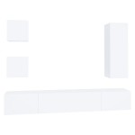vidaXL Set dulap TV, 5 piese, alb, lemn prelucrat vidaXL Set dulap TV, 5 piese, alb, lemn prelucrat
