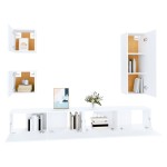 vidaXL Set dulap TV, 5 piese, alb, lemn prelucrat vidaXL Set dulap TV, 5 piese, alb, lemn prelucrat