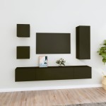 vidaXL Set dulap TV, 5 piese, negru, lemn prelucrat vidaXL Set dulap TV, 5 piese, negru, lemn prelucrat