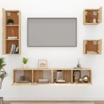 vidaXL Set dulap TV, 5 piese, stejar sonoma, lemn prelucrat vidaXL Set dulap TV, 5 piese, stejar sonoma, lemn prelucrat
