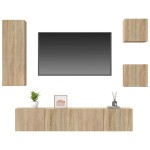 vidaXL Set dulap TV, 5 piese, stejar sonoma, lemn prelucrat vidaXL Set dulap TV, 5 piese, stejar sonoma, lemn prelucrat
