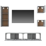 vidaXL Set dulapuri TV, 5 piese, gri sonoma, lemn prelucrat vidaXL Set dulapuri TV, 5 piese, gri sonoma, lemn prelucrat