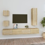 vidaXL Set dulap TV, 5 piese, stejar sonoma, lemn prelucrat vidaXL Set dulap TV, 5 piese, stejar sonoma, lemn prelucrat