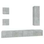 vidaXL Set dulap TV, 5 piese, gri beton, lemn prelucrat vidaXL Set dulap TV, 5 piese, gri beton, lemn prelucrat