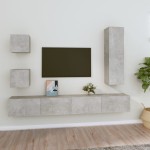 vidaXL Set dulap TV, 5 piese, gri beton, lemn prelucrat vidaXL Set dulap TV, 5 piese, gri beton, lemn prelucrat