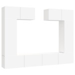 vidaXL Set dulap TV, 6 piese, alb, lemn prelucrat vidaXL Set dulap TV, 6 piese, alb, lemn prelucrat