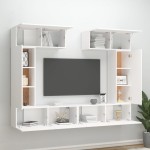 vidaXL Set dulap TV, 6 piese, alb, lemn prelucrat vidaXL Set dulap TV, 6 piese, alb, lemn prelucrat