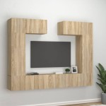vidaXL Set dulap TV, 6 piese, stejar sonoma, lemn prelucrat vidaXL Set dulap TV, 6 piese, stejar sonoma, lemn prelucrat
